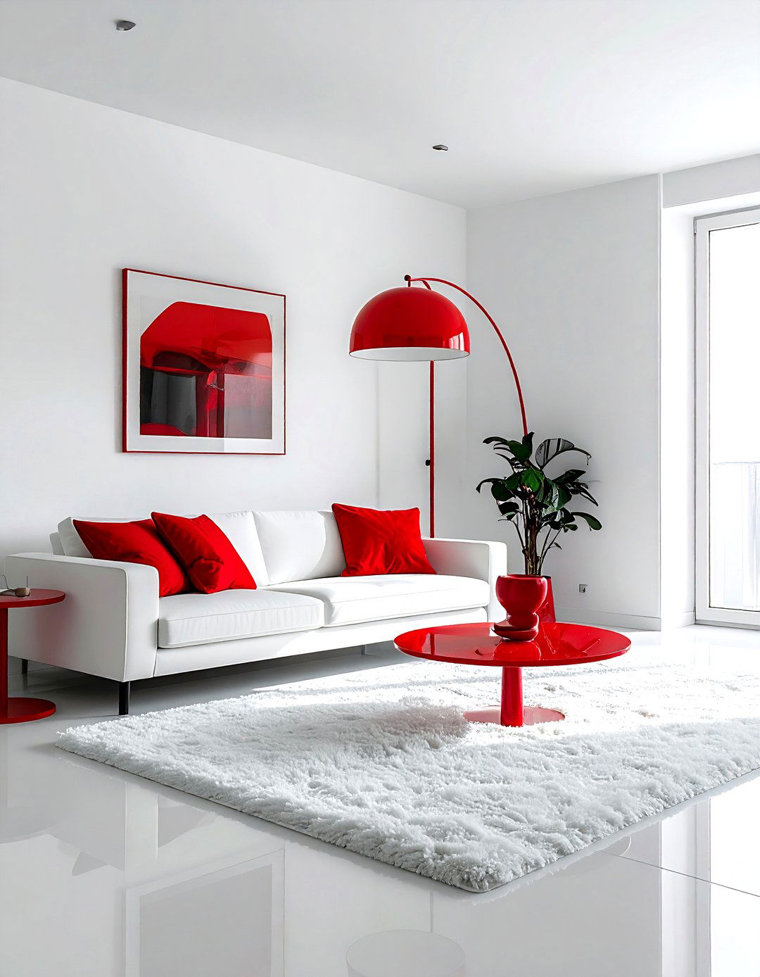 Minimalist red and white living room - 30 red and white living room ideas