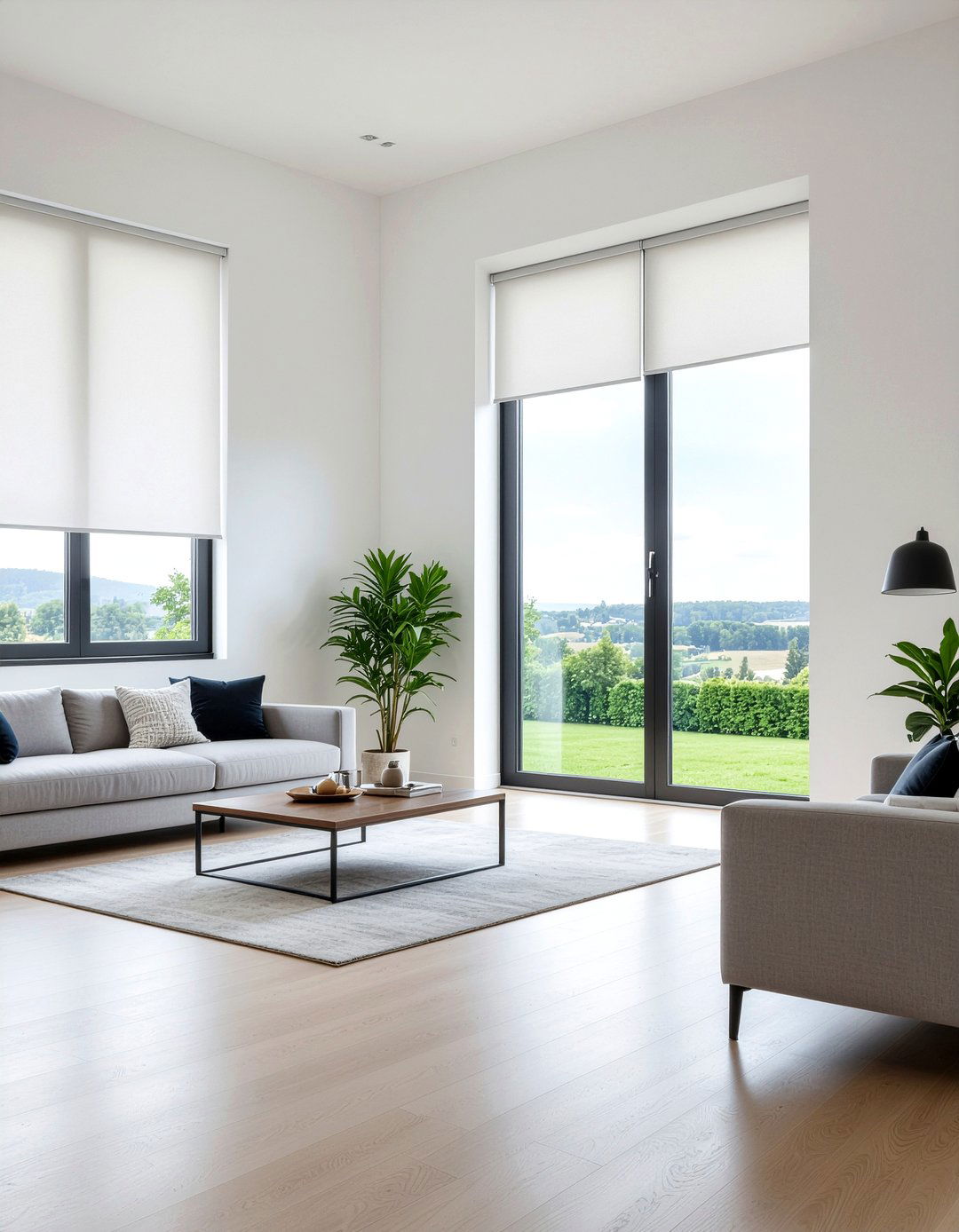 Minimalist roman shades - 30 living room roman shades