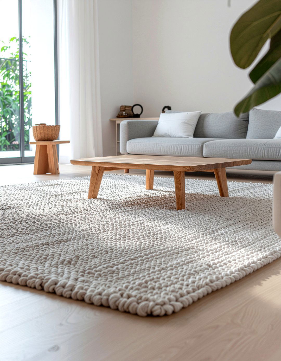 Minimalist rug - 30 minimalist living room ideas