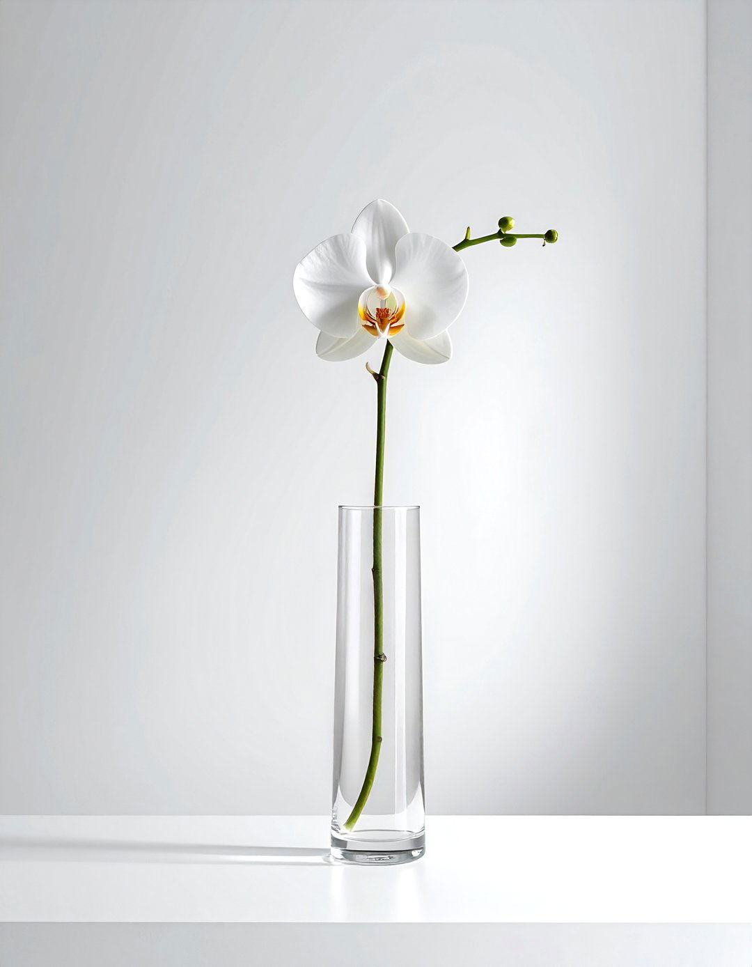 Minimalist single stem orchid - 30 orchid decor ideas