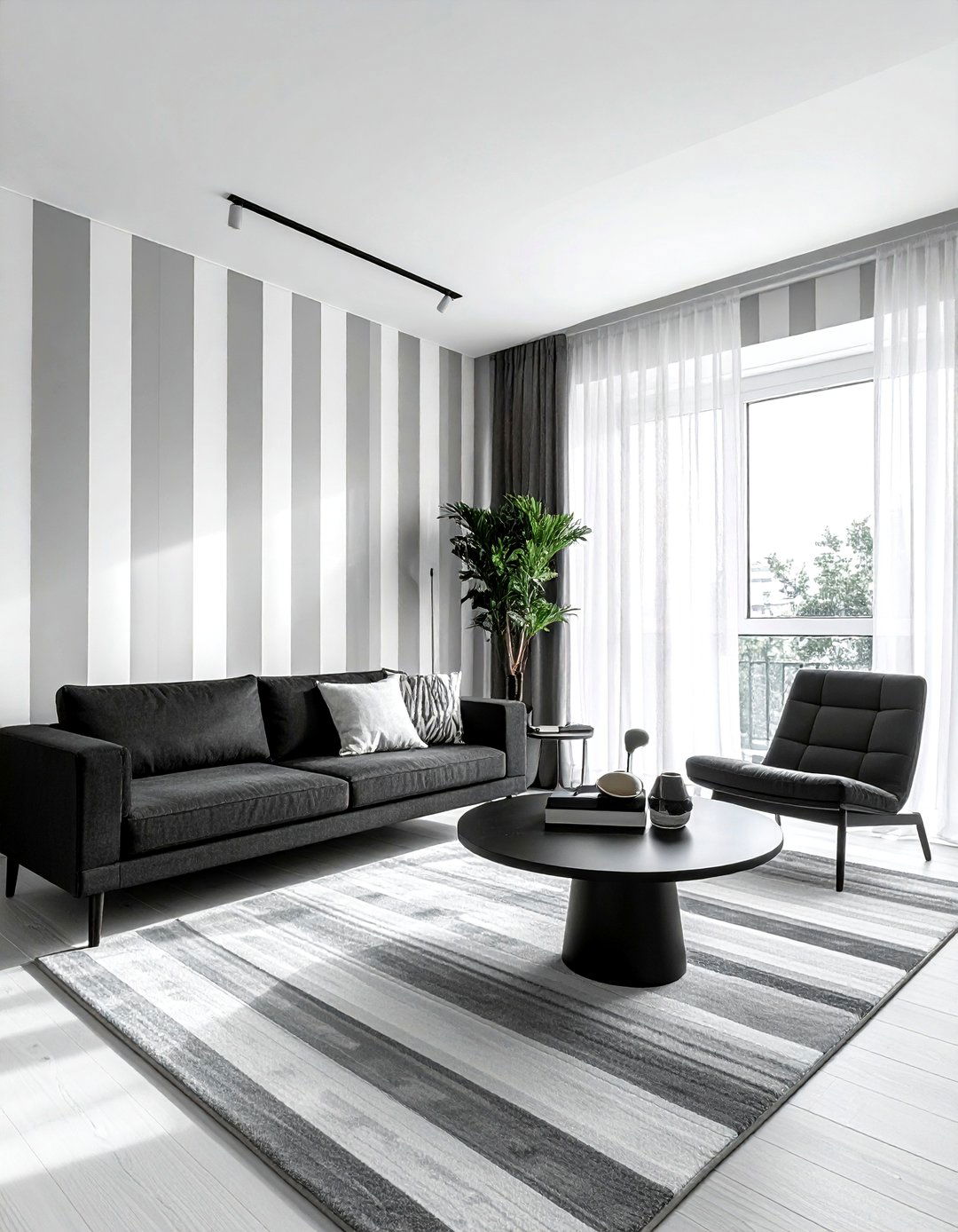 Minimalist stripe wallpaper - 30 living room wallpapers