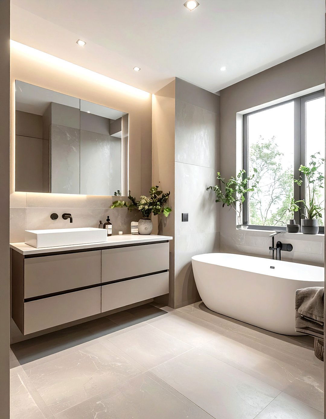 Minimalist taupe bathroom - 30 taupe bathroom ideas