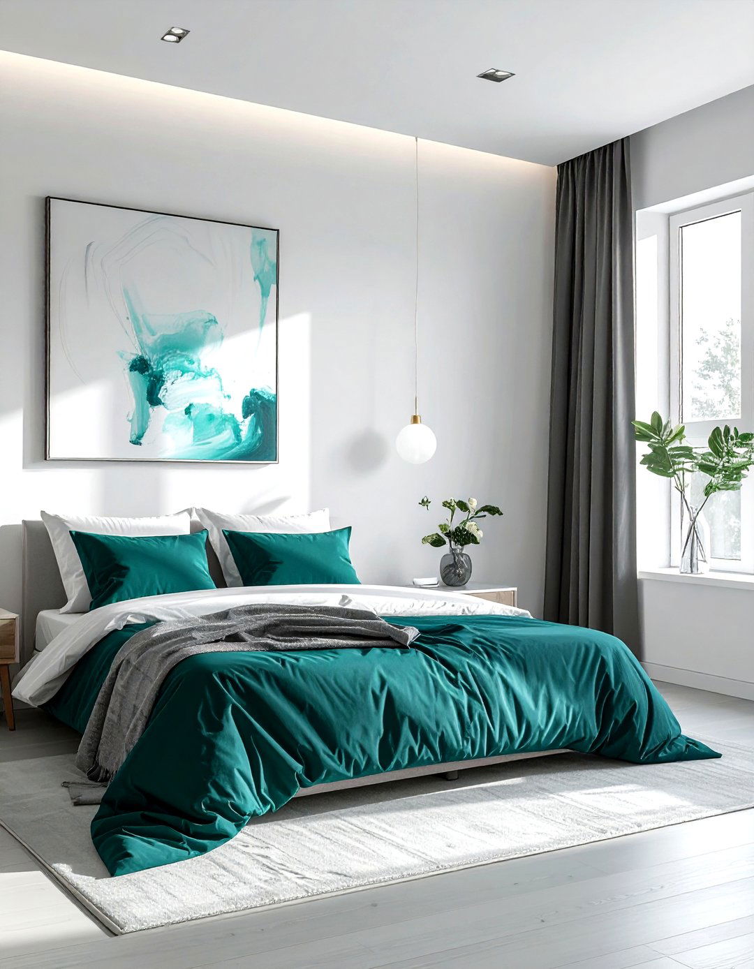 Minimalist teal bedroom - 30 cool teal bedroom ideas