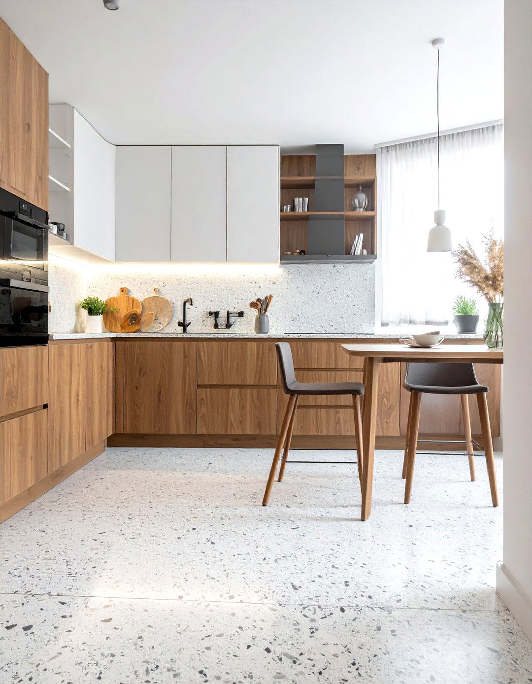 Minimalist terrazzo kitchen floor - 30 terrazzo floor kitchen ideas