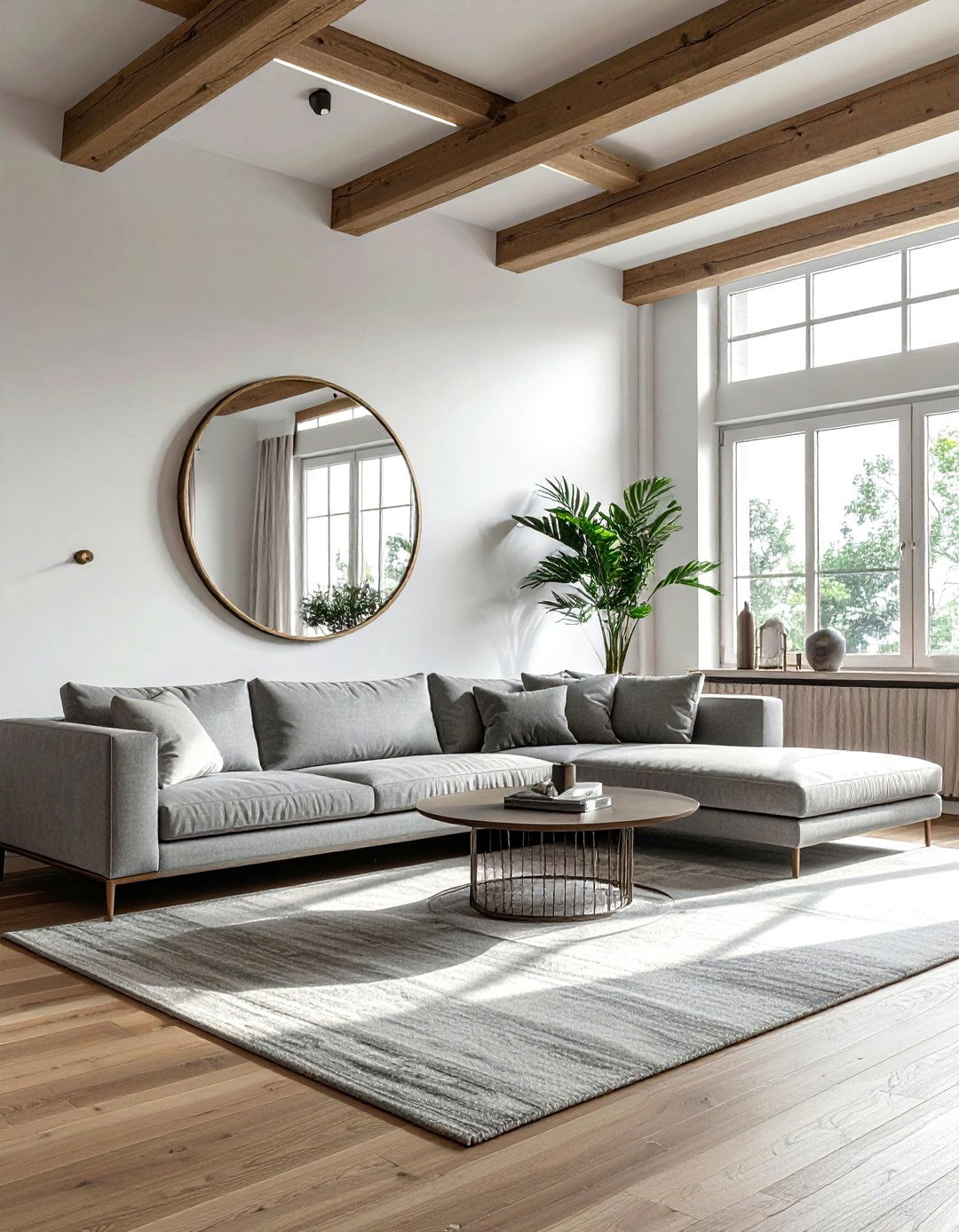 Minimalist thin beams - 30 living room beam ideas