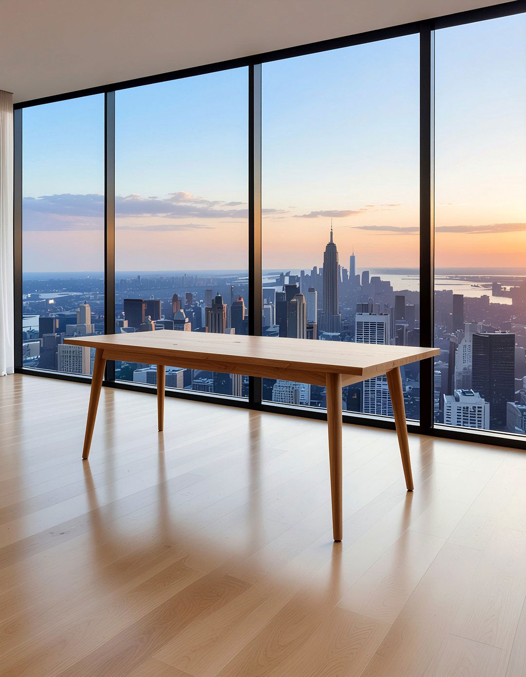 Minimalist thin oak table - 30 oak dining table ideas