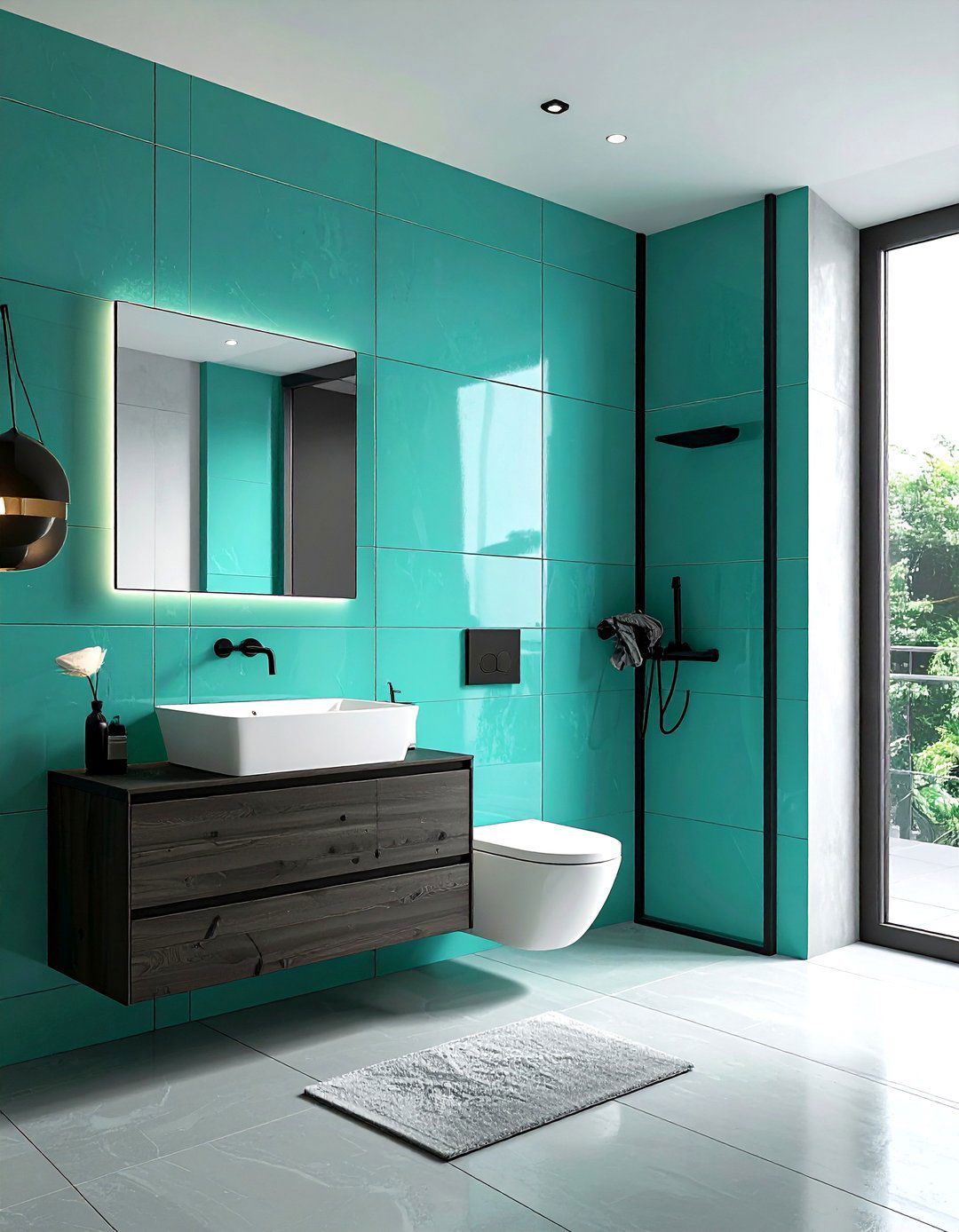 Minimalist turquoise bathroom - 30 turquoise bathroom ideas