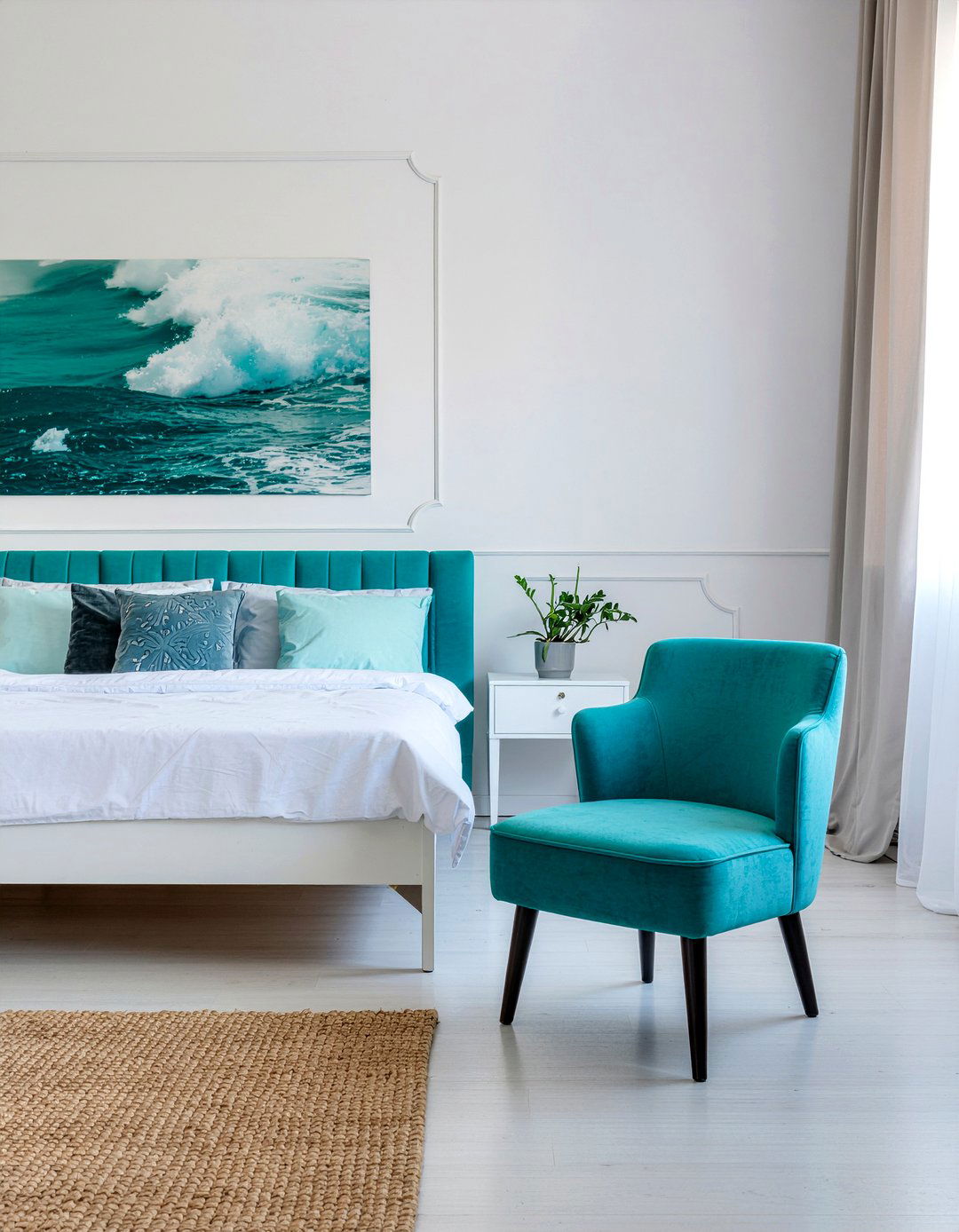 Minimalist turquoise bedroom - 30 turquoise bedroom ideas