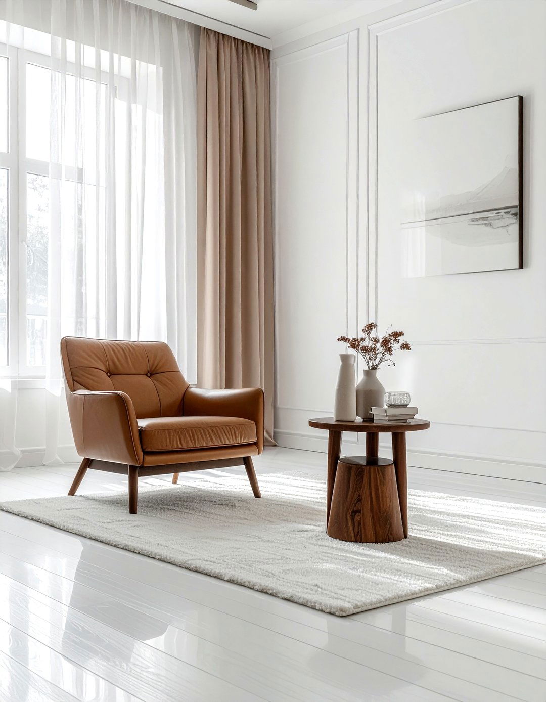 Minimalist white and brown living room - 30 brown and white living room ideas