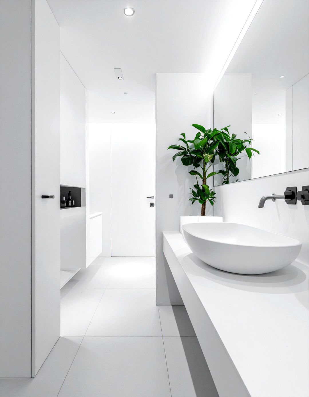 Minimalist white bathroom - 30 bright bathroom ideas
