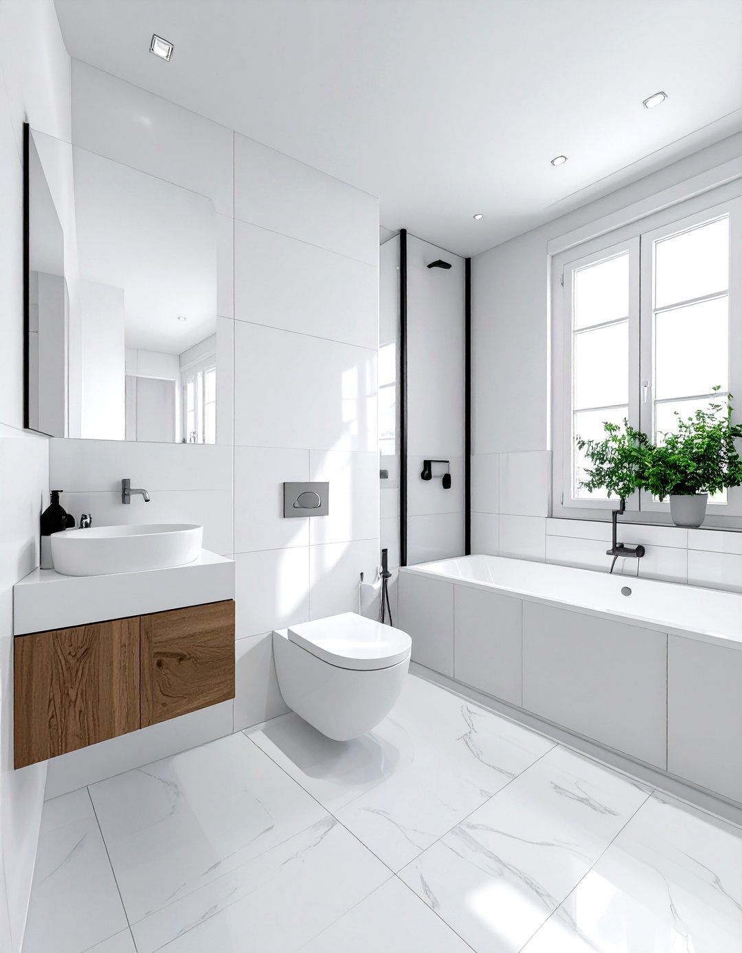 Minimalist white bathroom - 30 Parisian bathroom ideas