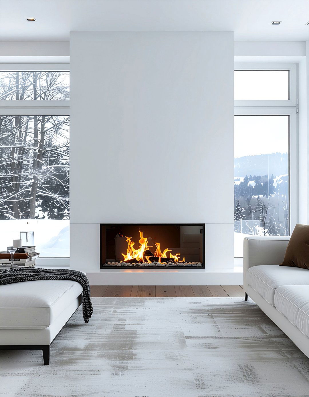 Minimalist white electric fireplace - 30 electric fireplace ideas