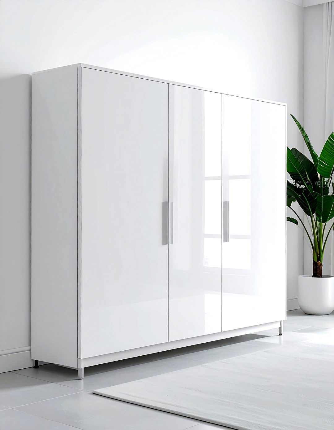 Minimalist white media unit - 30 living room media cabinet ideas