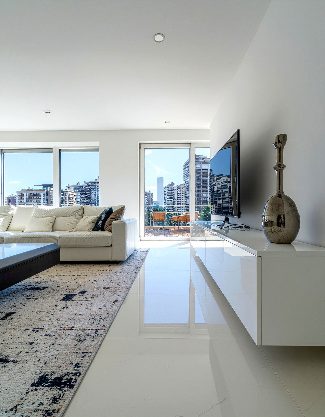 Minimalist white tv cabinet - 30 living room tv stand ideas