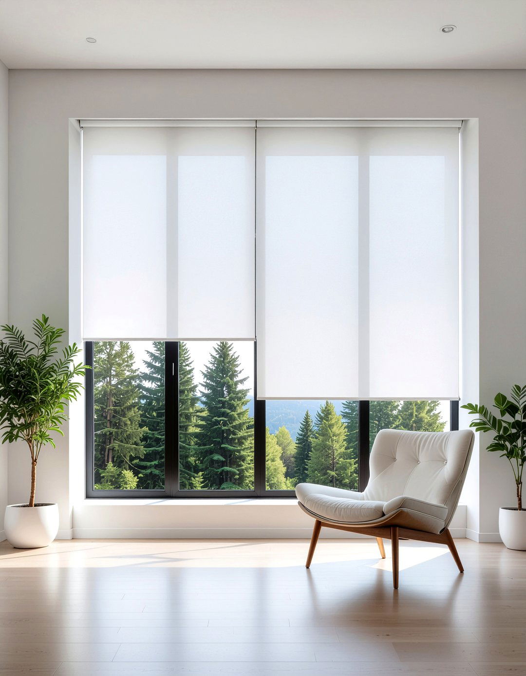 Minimalist window treatments - 30 new construction living room ideas