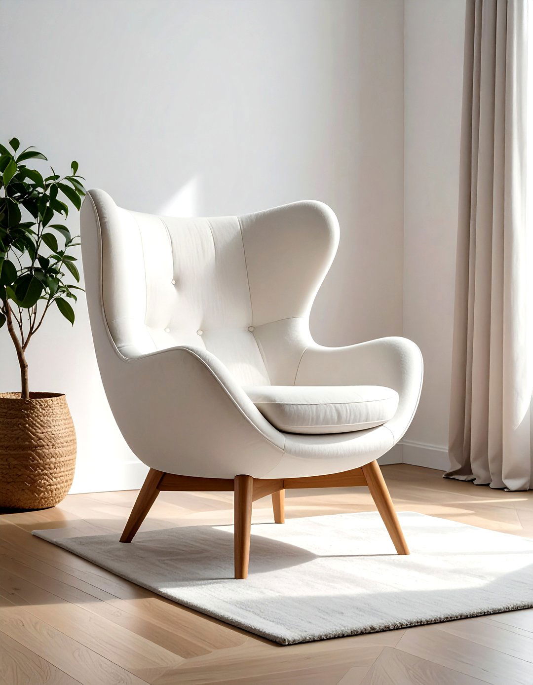 Minimalist wingback chair - 30 living room wingback chairs