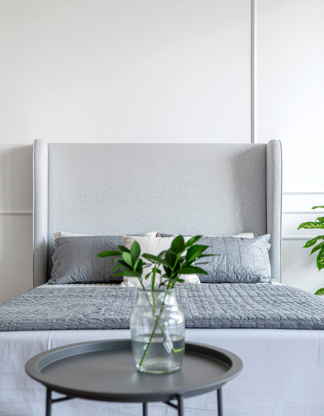 Minimalist wingback headboard - 30 bedroom wingback headboards