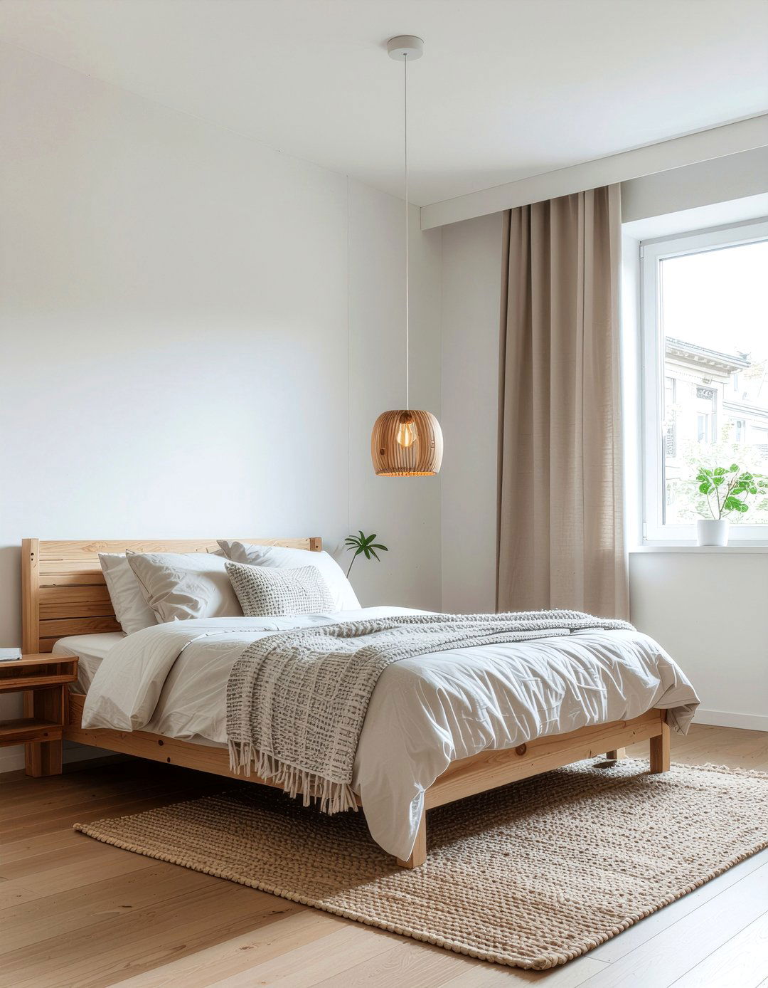 Minimalist wood hanging lamp - 30 bedroom pendant lights