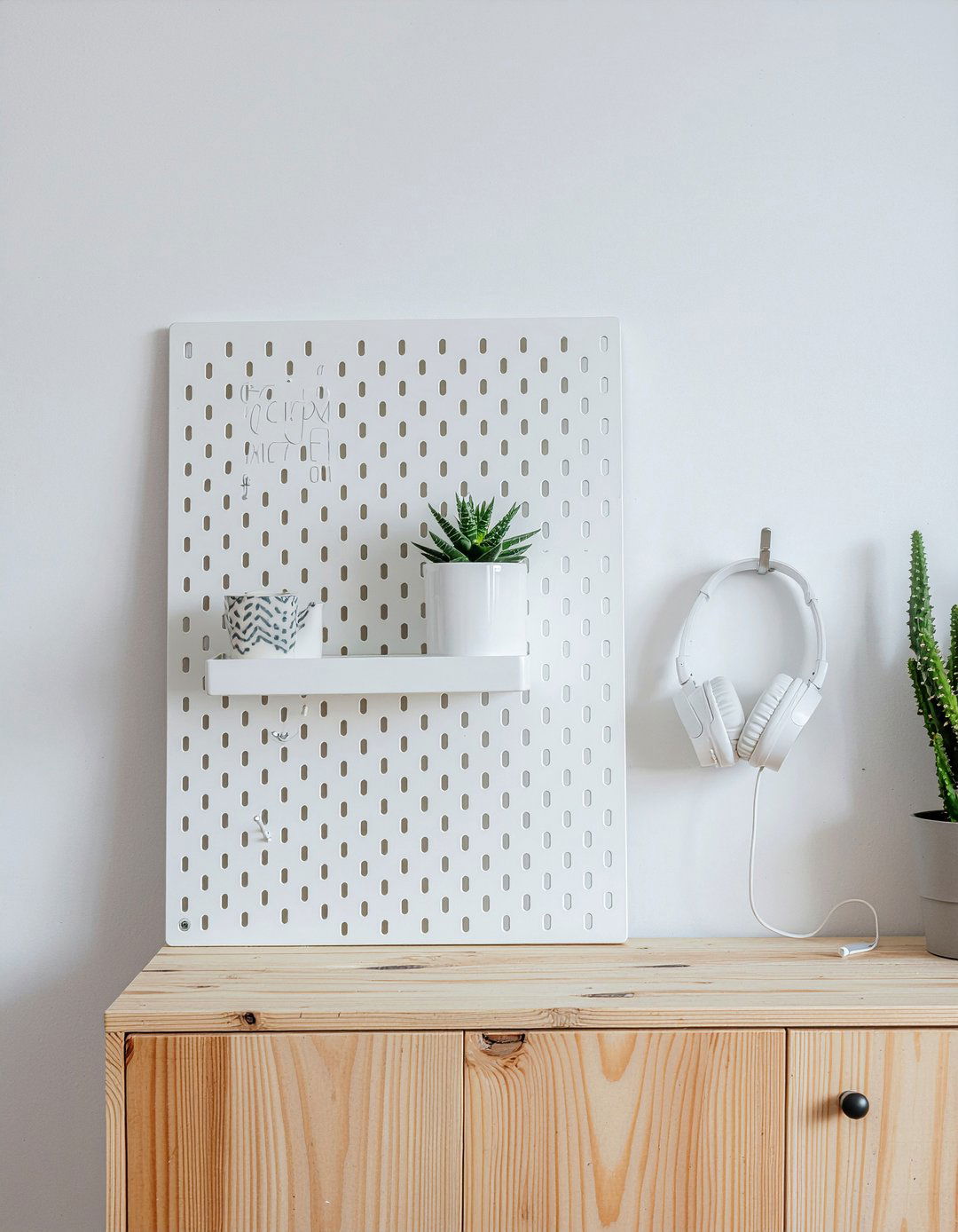 Minimalist wood pegboard - 30 bedroom bulletin boards