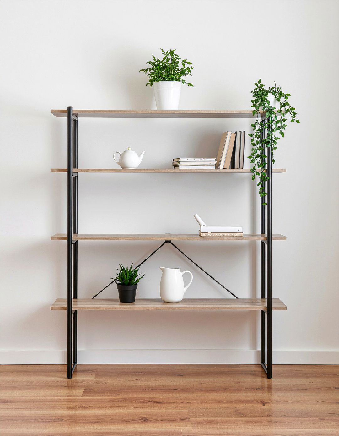 Minimalist wood shelving - 30 Korean living room ideas