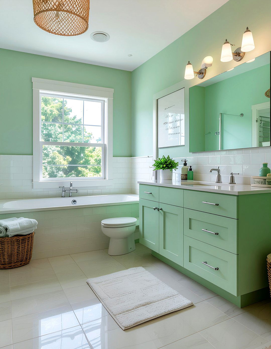 Mint Green Bathroom - 30 monochromatic bathroom ideas