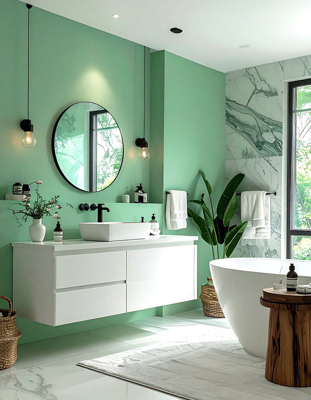 Mint Green Bathroom Wall - 30 accent wall paint ideas