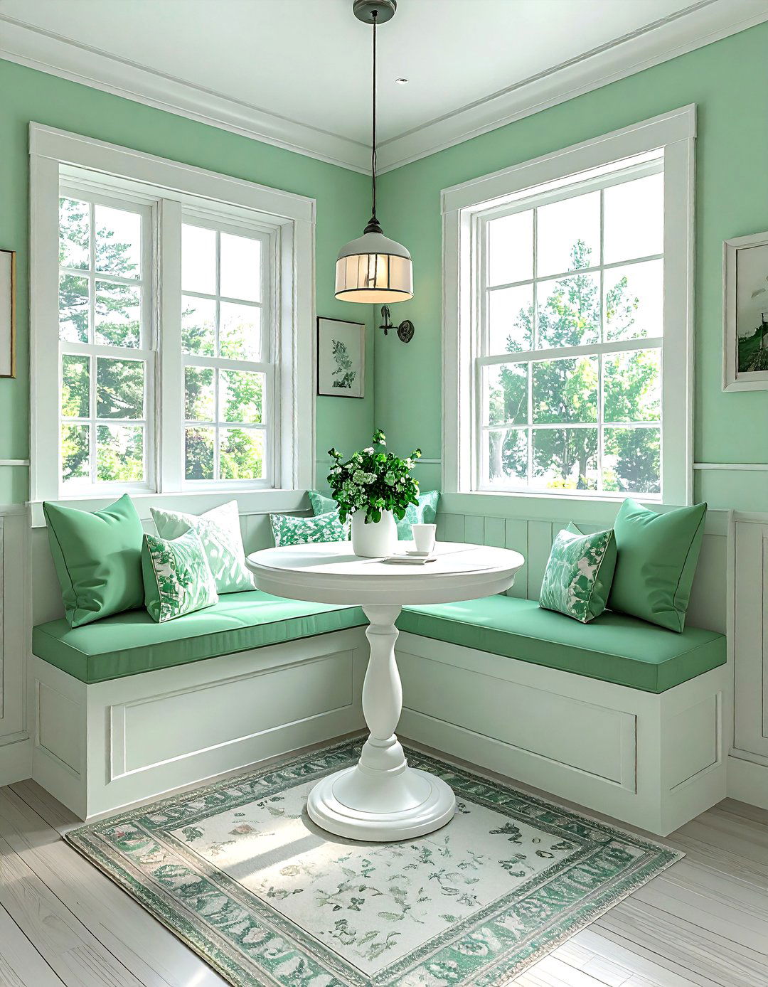 Mint Green Breakfast Nook - 30 mint decor ideas