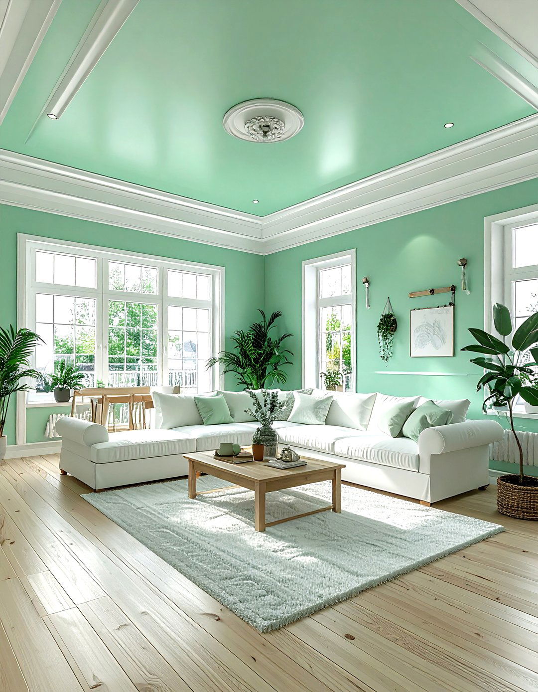 Mint Green Ceiling - 30 living room ceiling color ideas