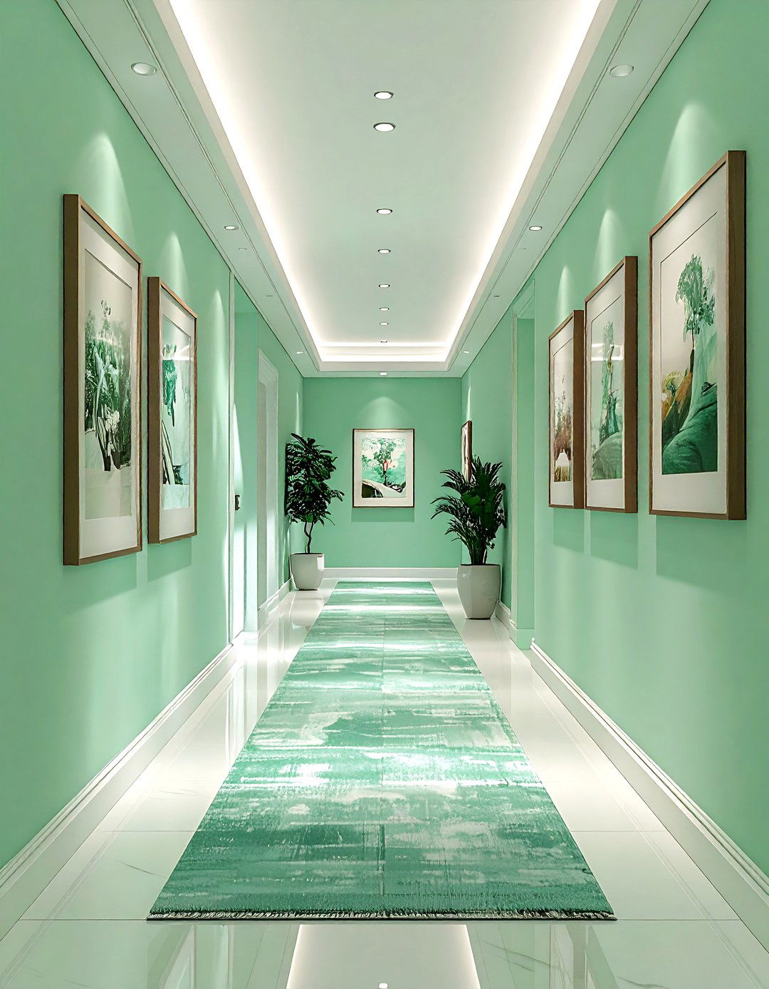 Mint Green Hallway - 30 mint decor ideas
