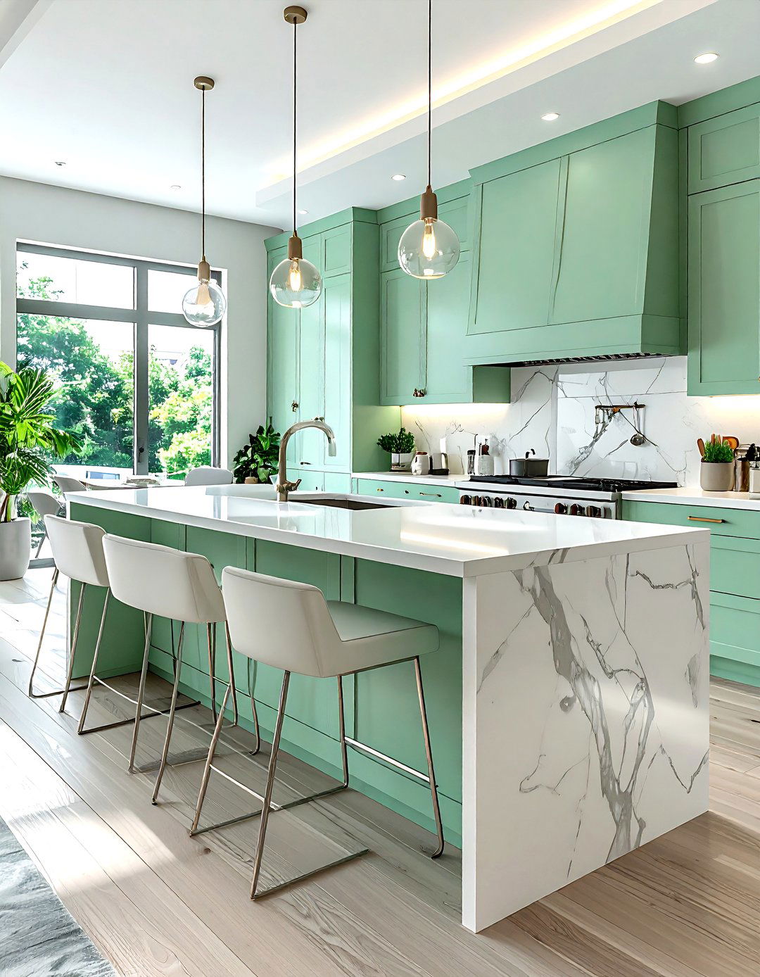 Mint Green Kitchen Island - 30 mint decor ideas