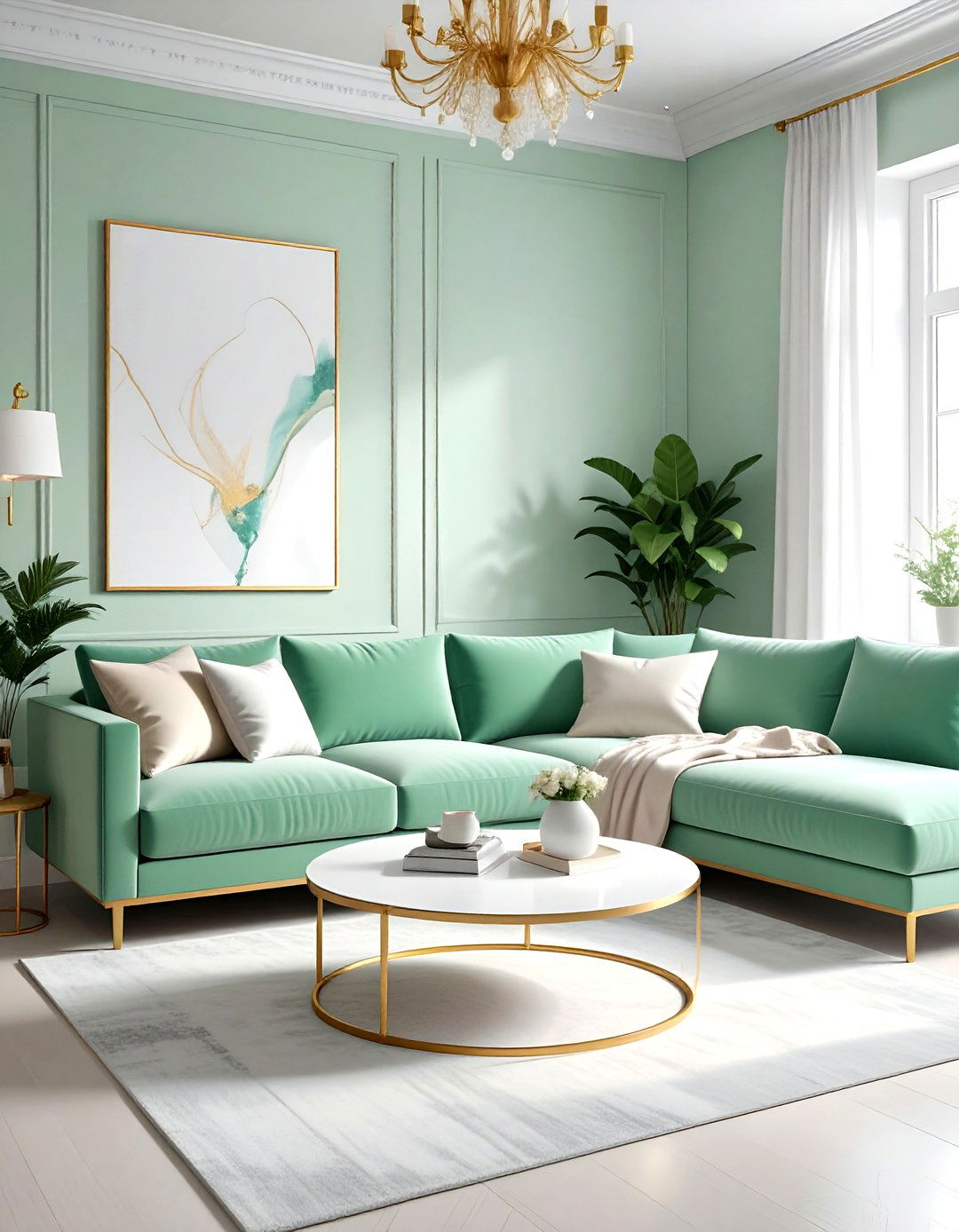 Mint Green Living Room - 30 mint decor ideas