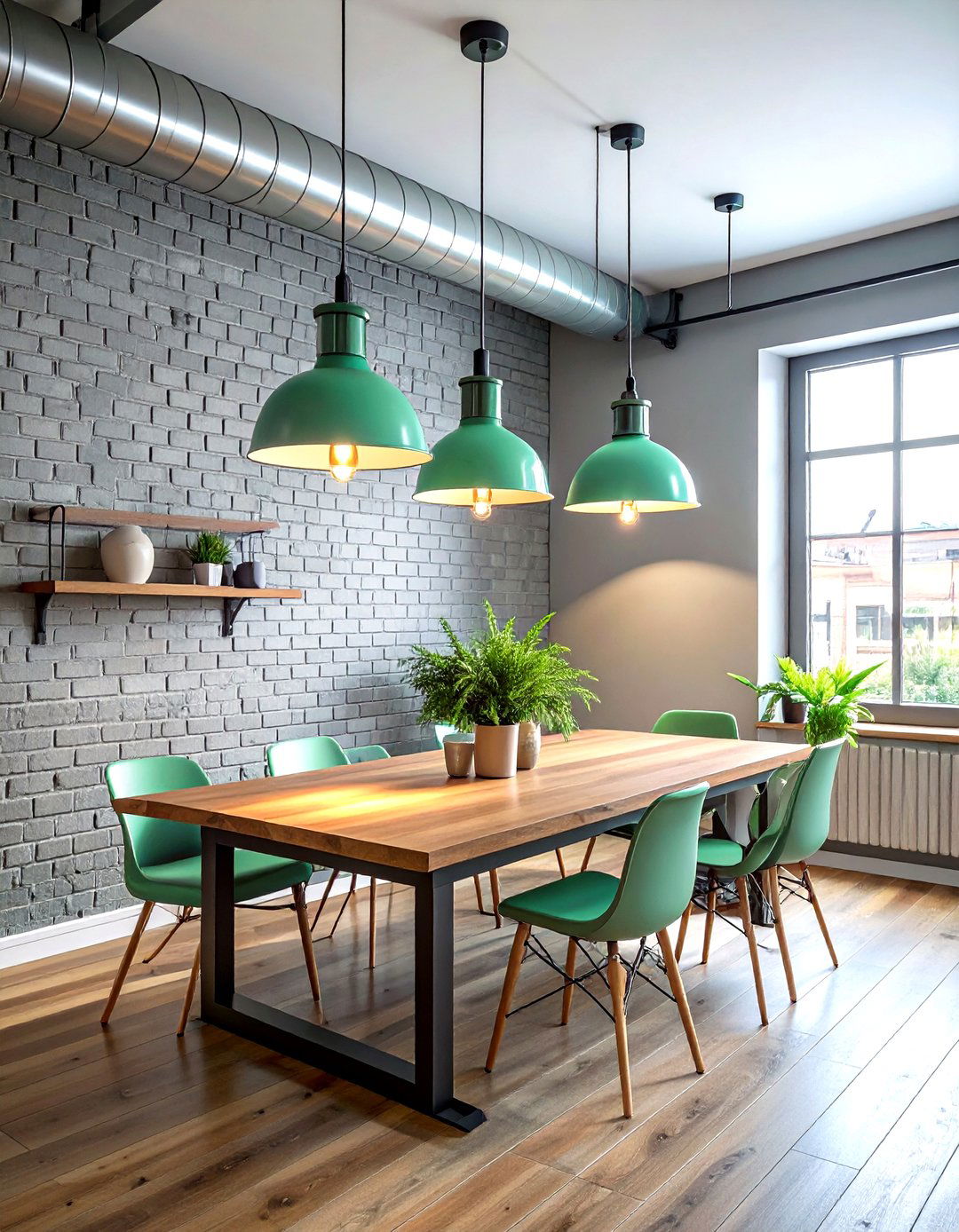 Mint Green Pendant Light - 30 industrial green living room ideas