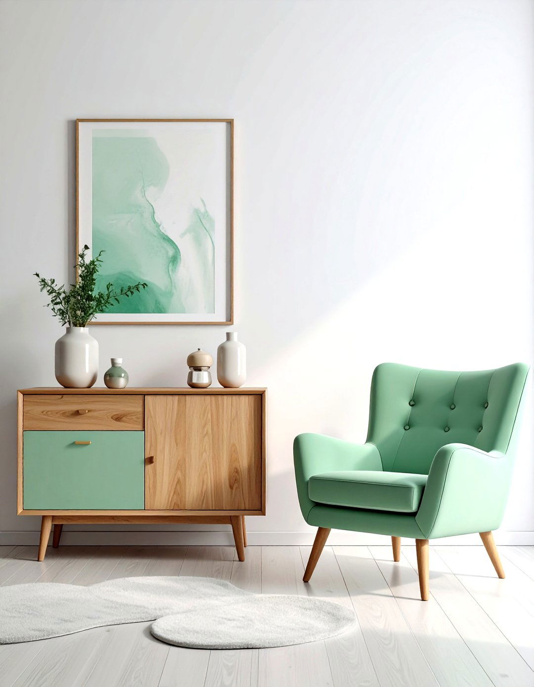 Mint Green Scandinavian Furniture - 30 scandinavian green living room ideas