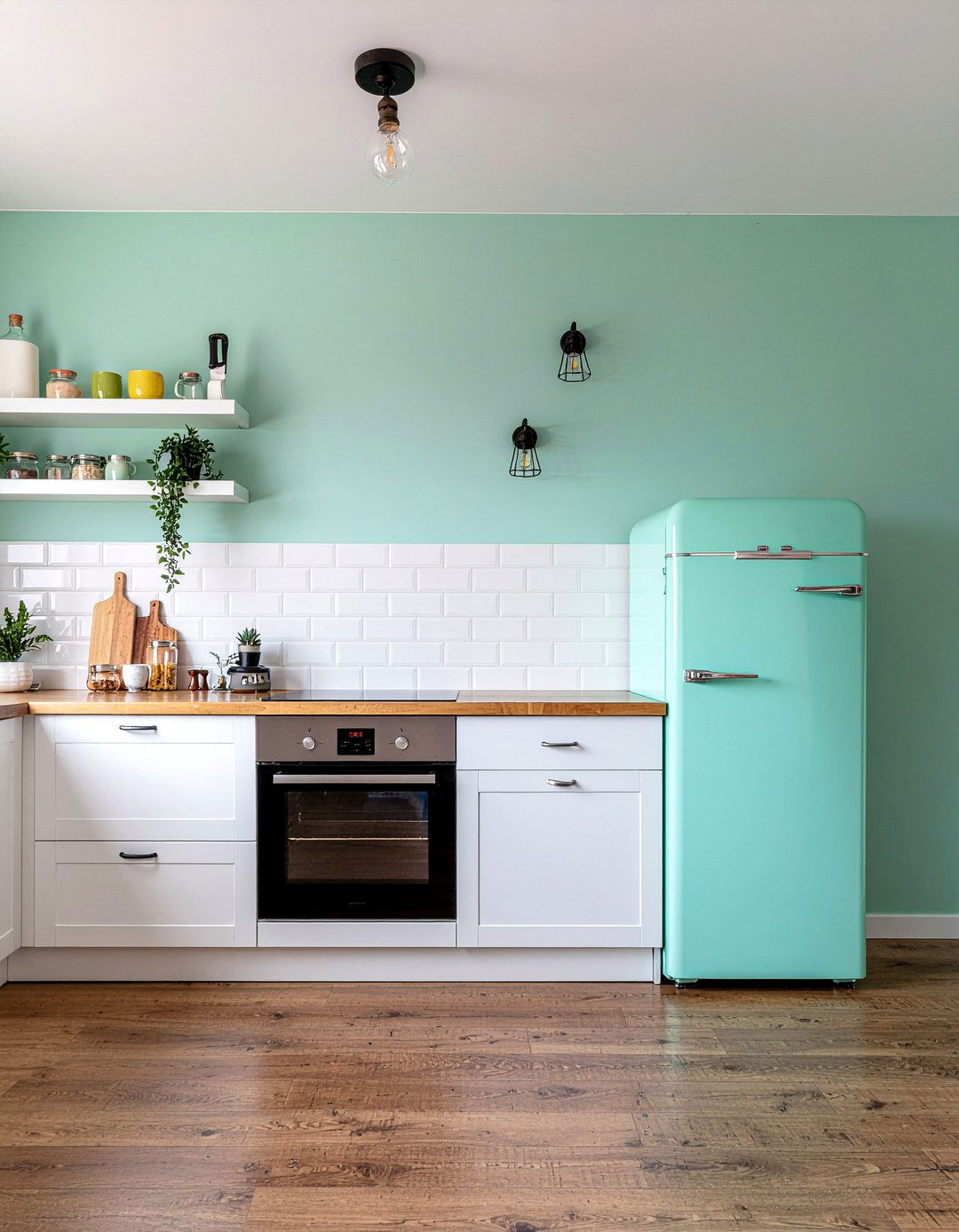 Mint Green Walls - 30 green kitchen ideas