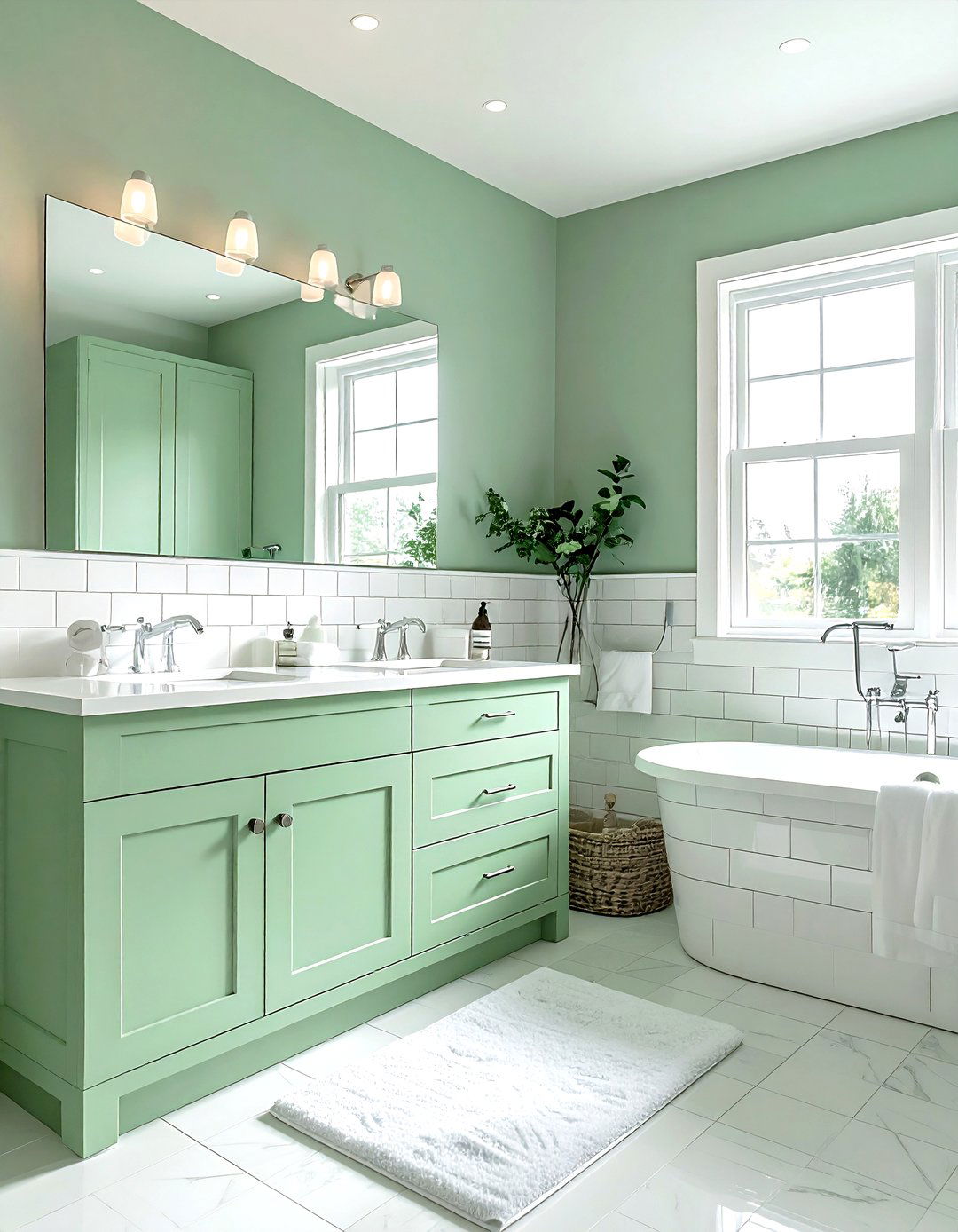 Mint Green White Bathroom Palette - 30 cool color scheme ideas