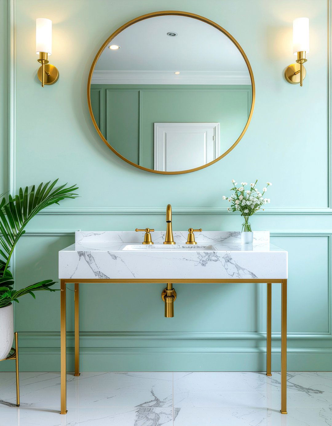 Mint green and gold bathroom - 30 mint green bathroom ideas