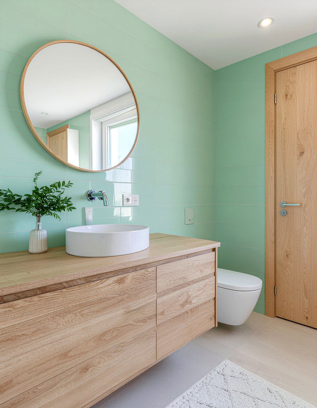 Mint green and wood bathroom - 30 mint green bathroom ideas