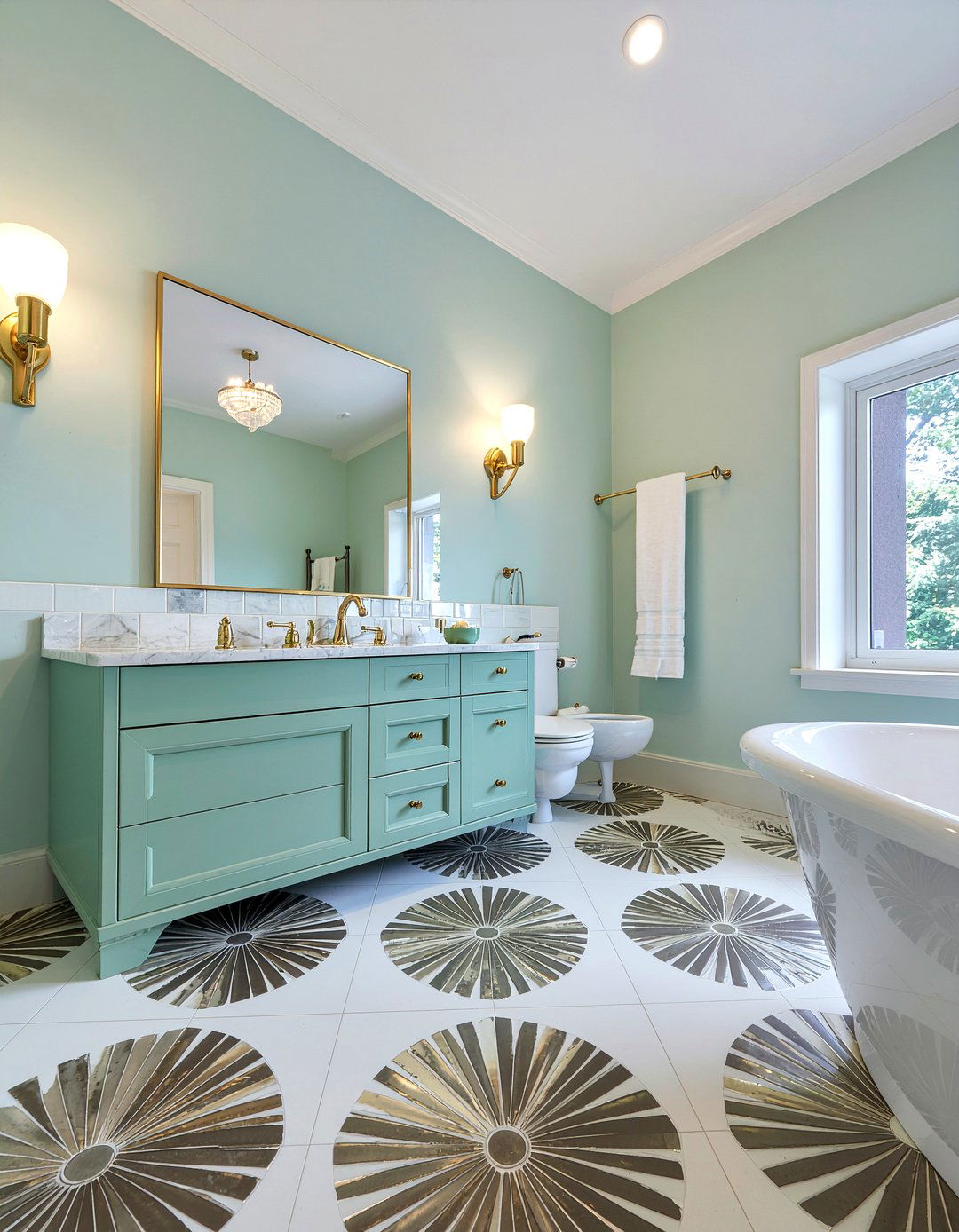Mint green art deco bathroom - 30 mint green bathroom ideas