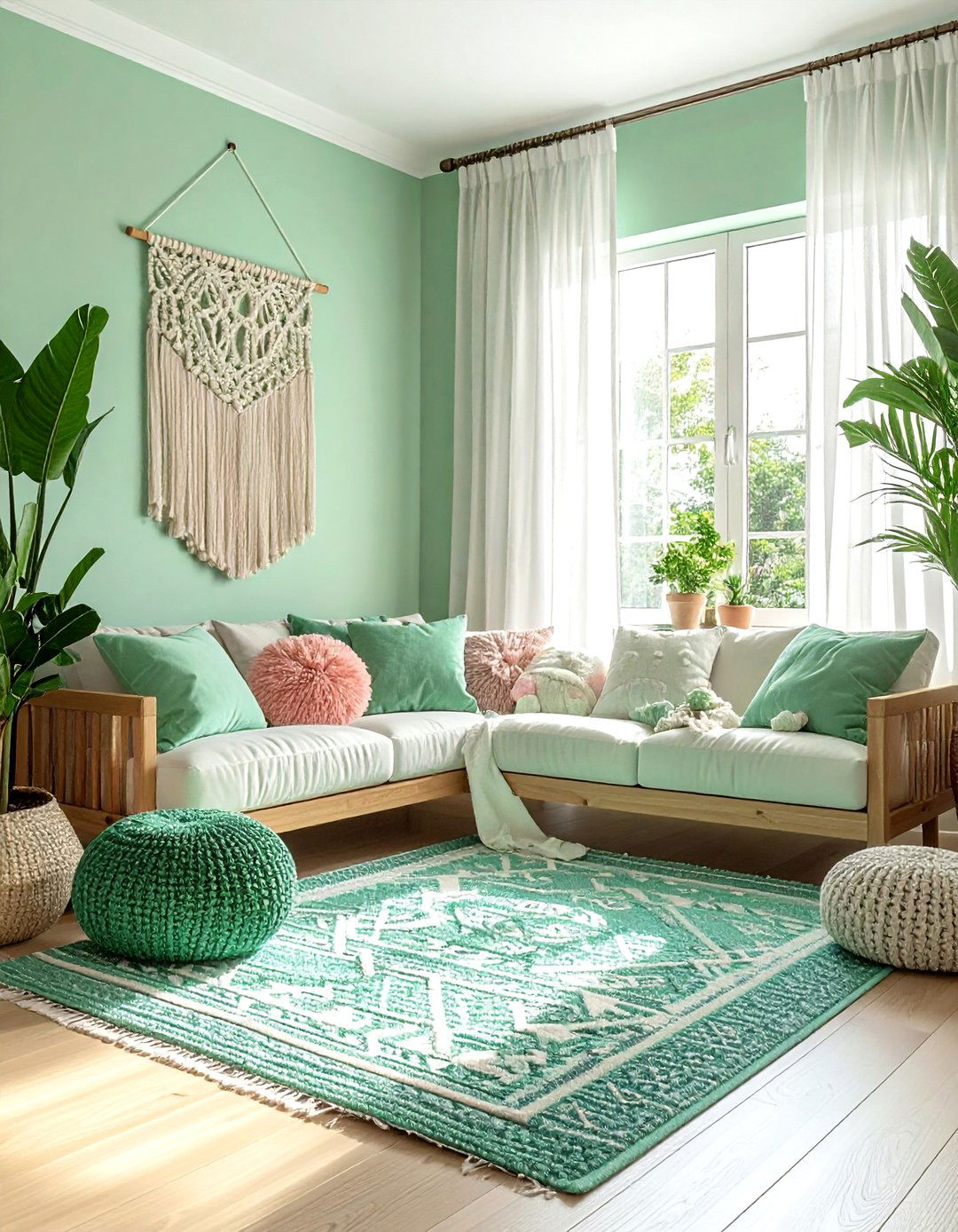 Mint green boho decor - 30 bohemian green bedroom ideas