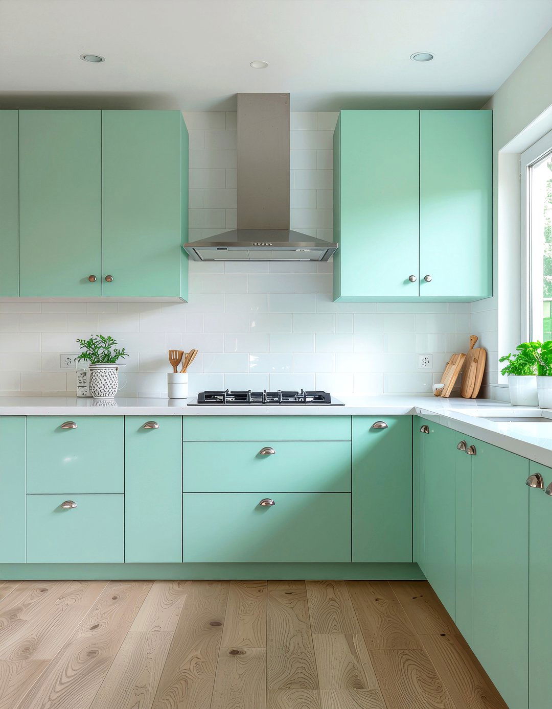 Mint green cabinets - 30 retro kitchen ideas