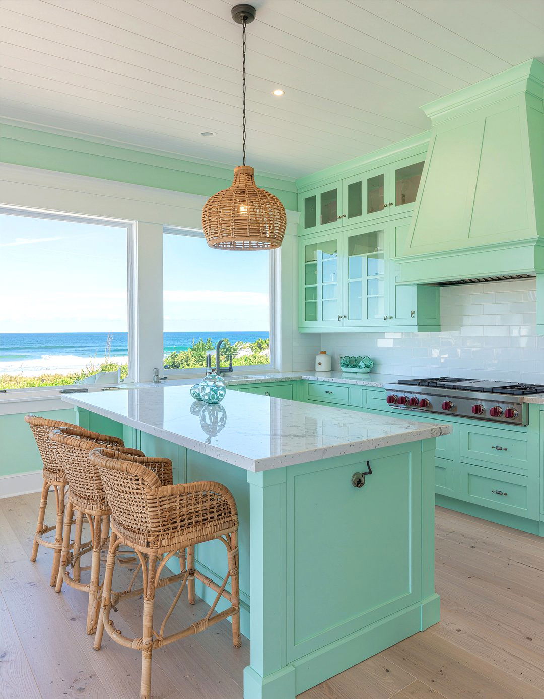 Mint green coastal kitchen - 30 mint green kitchen ideas