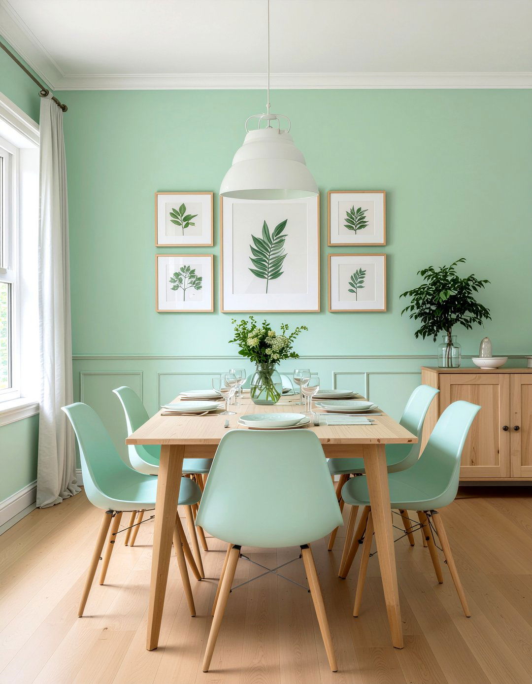 Mint green dining room - 30 dining room color ideas