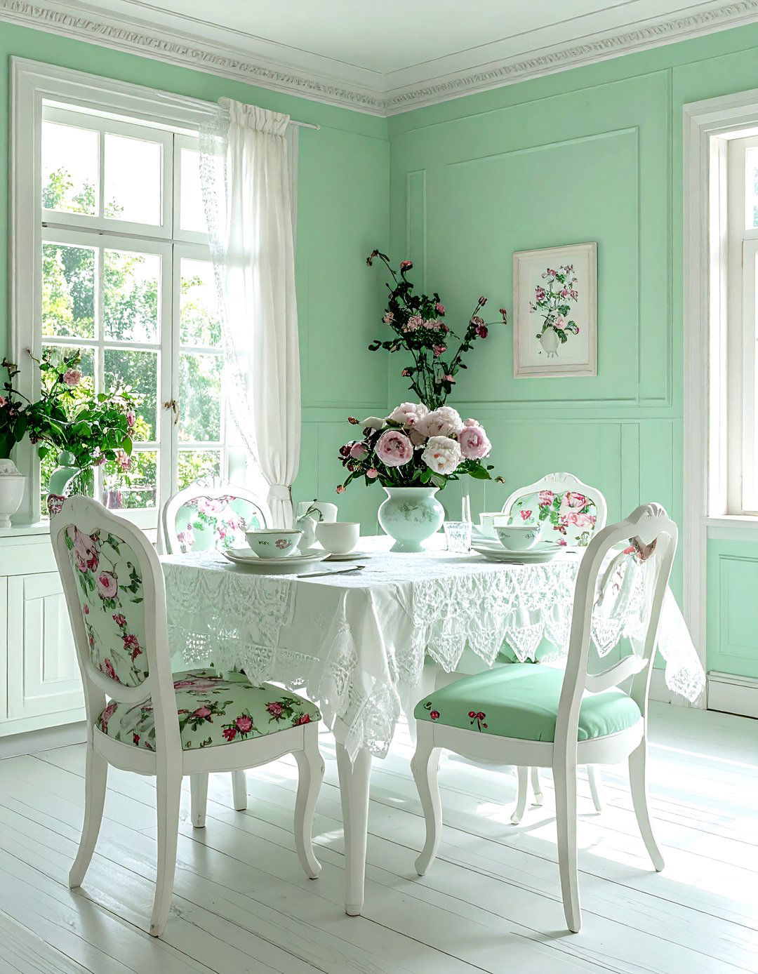 Mint green dining room - 30 dining room paint ideas