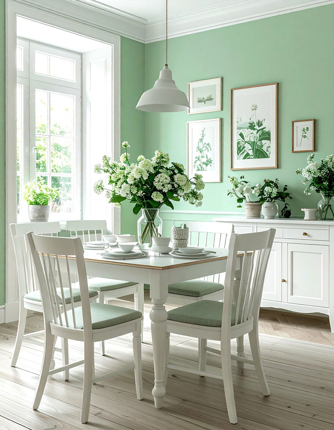 Mint green dining room - 30 colorful dining room ideas