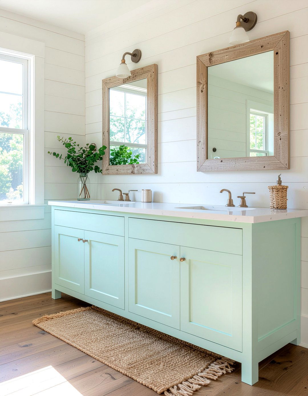 Mint green farmhouse bathroom - 30 mint green bathroom ideas