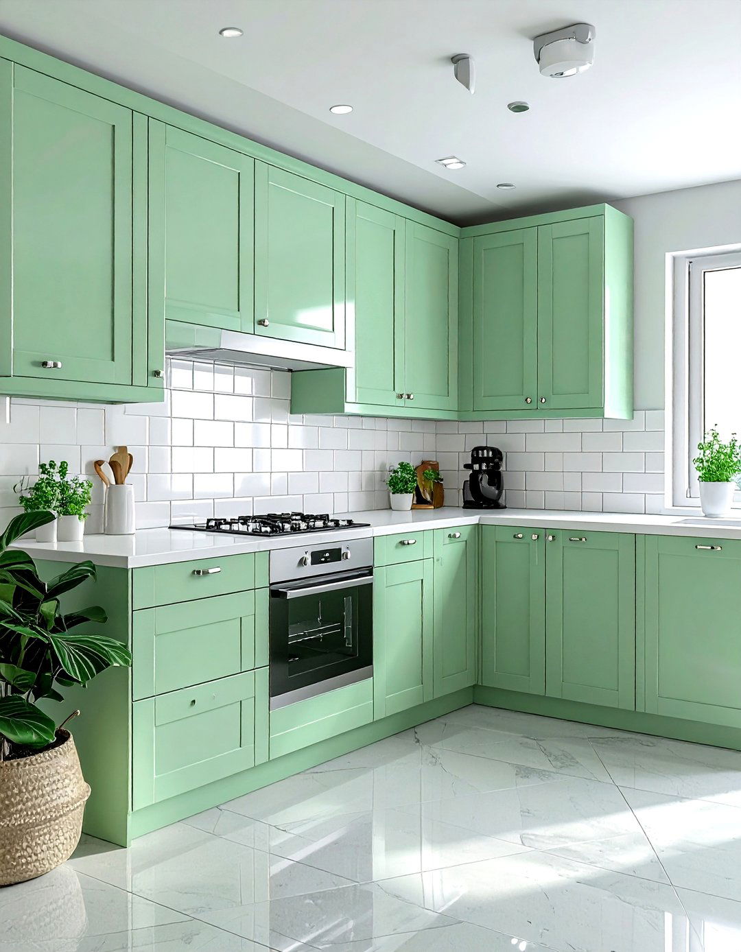 Mint green kitchen cabinets - 30 kitchen color ideas