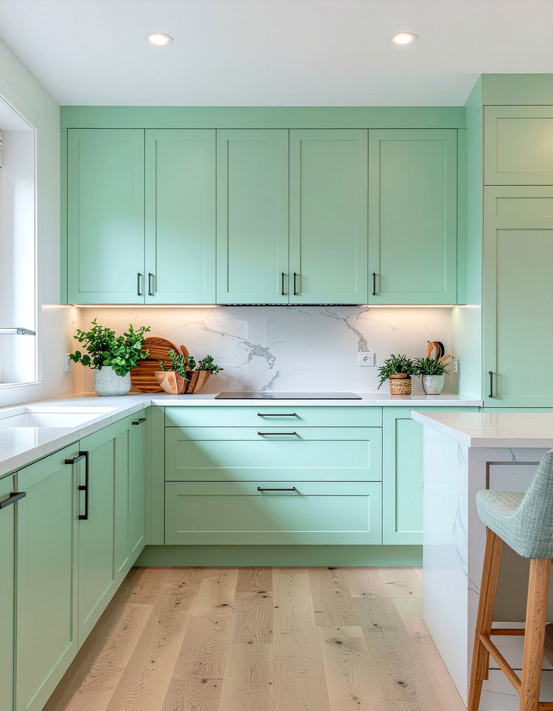Mint green kitchen cabinets - 30 mint green kitchen ideas