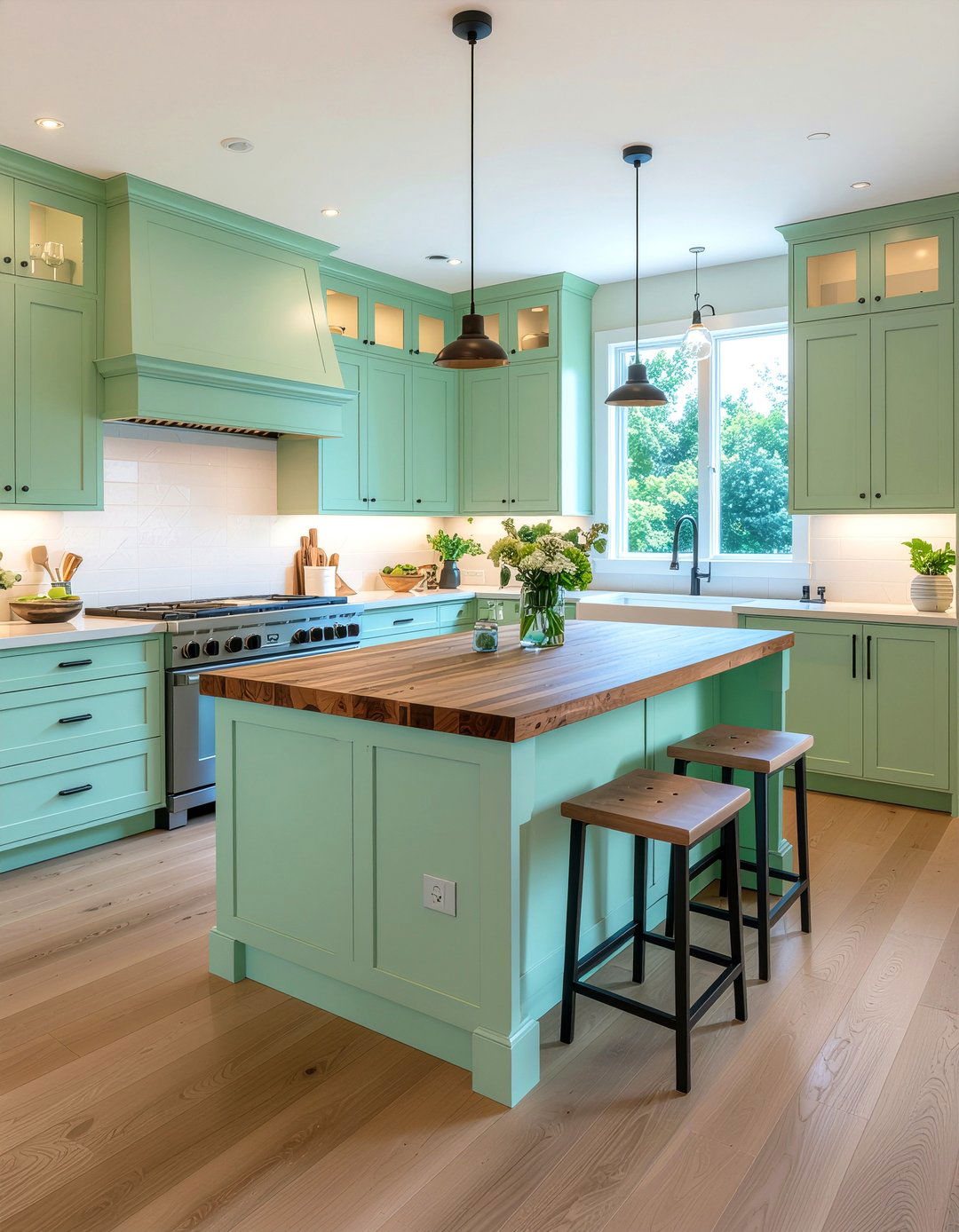 Mint green kitchen island - 30 mint green kitchen ideas
