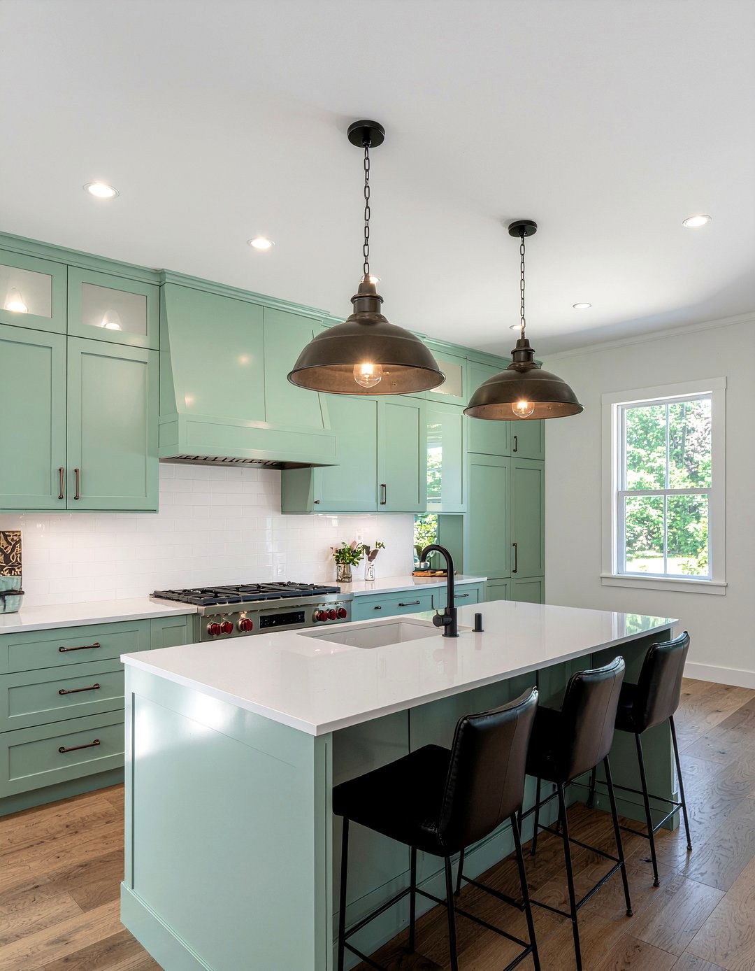Mint green kitchen lighting - 30 mint green kitchen ideas
