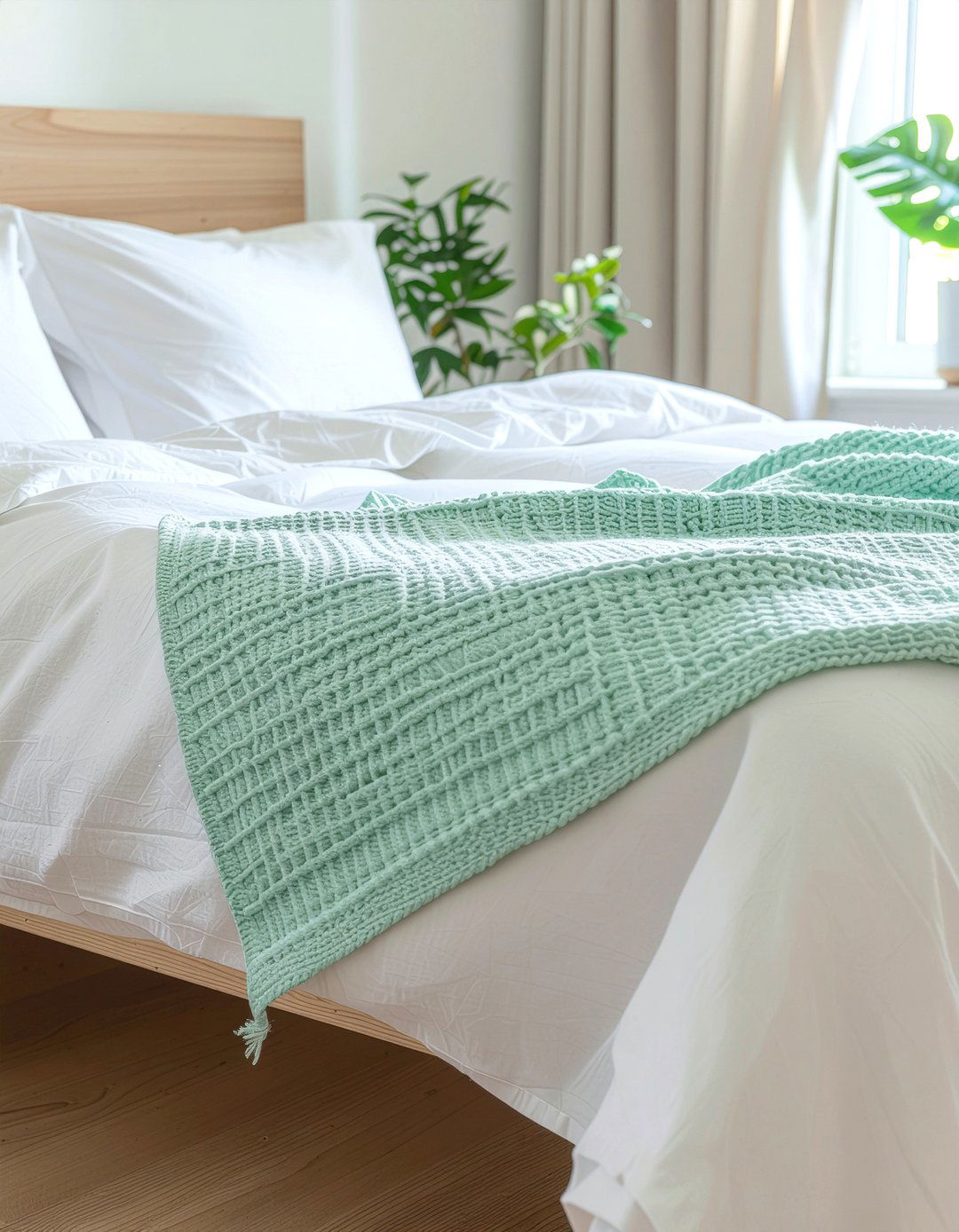 Mint green lightweight throw - 30 bedroom cotton blankets
